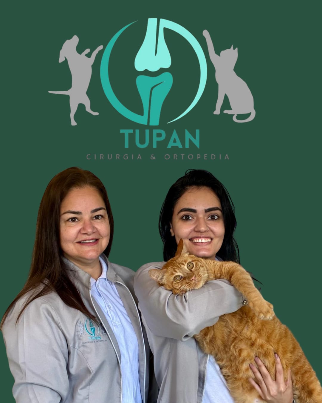 Equipe da Clínica TUPAN com paciente felino